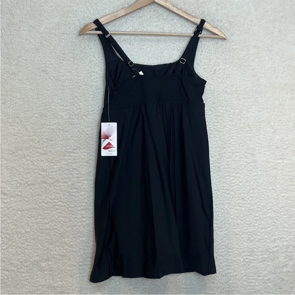 NWT Lands End Womens Black Swim Dress Bathing Suit With Boy Shorts Underneath - Picture 8 of 10